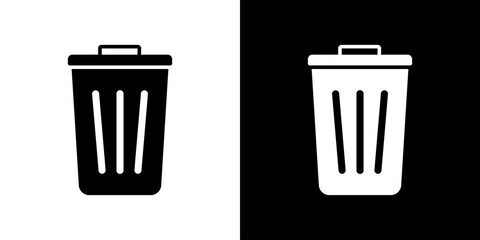 Garbage box for design. Basket simple vector icon. Trash vector illustration.