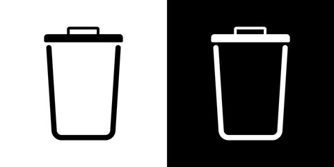 Garbage box for design. Basket simple vector icon. Trash vector illustration.