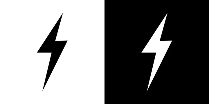 Lightning bolt for web design. Vector icon illustration. Thunder logo symbol.