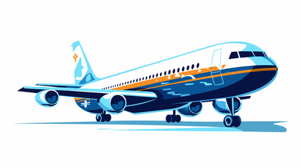 Airplane drawing on white background vector