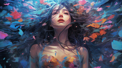 Beautiful Waifu Style Girl #9 with Generative AI technology