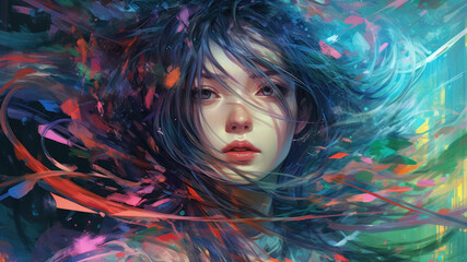 Beautiful Waifu Style Girl #6 with Generative AI technology