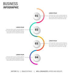 Simple and Clean Presentation Business Infographic Design Template with 4 Bar of Options

