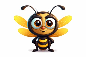 Obraz premium a toy hand-drawn bee or wasp on a white isolated background