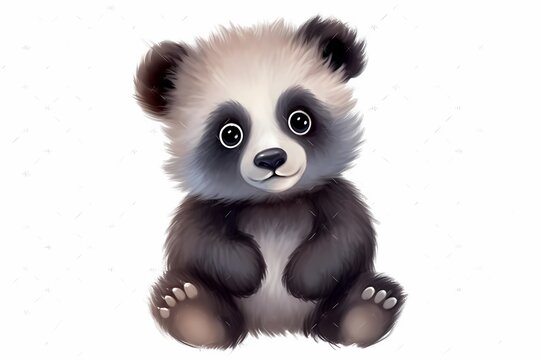 toy panda on a white isolated background