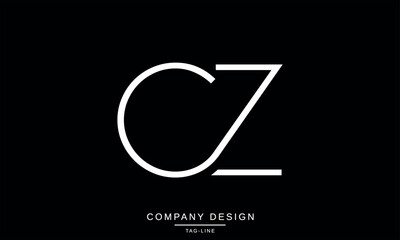 CZ, ZC, Abstract Letters Logo Monogram - obrazy, fototapety, plakaty