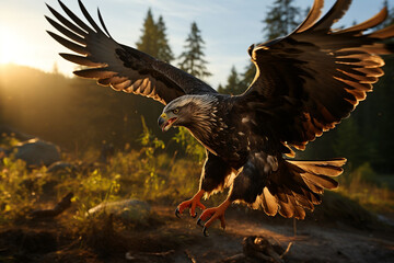 Fototapeta premium bald eagle in flight
