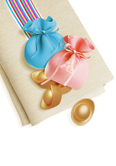 Various 3d rendering backgrounds of Korean Chuseok holidays .