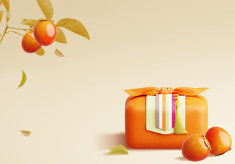 Various 3d rendering backgrounds of Korean Chuseok holidays .