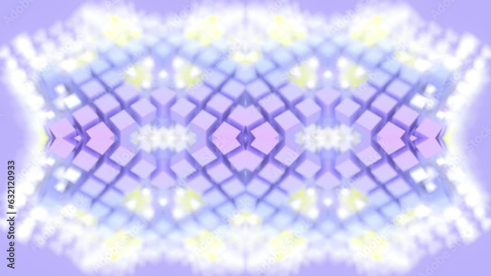 Aufkleber Fantasy pattern endless loop animation of square blocks. 3d rendering HD