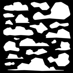 Vector Collection Set of Cloud Silhouettes