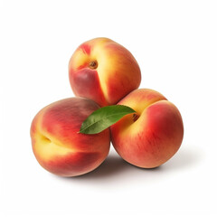 Fototapeta na wymiar Peaches on white background. Fresh fruits. Healthy food concept