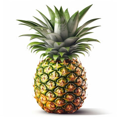 Fototapeta premium Pineapples on white background. Fresh fruits. Healthy food concept