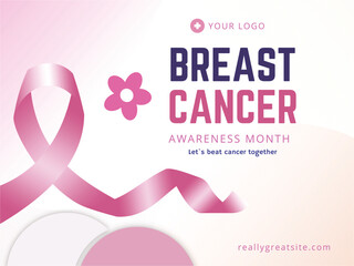 Obraz premium Breast cancer awareness day post design template