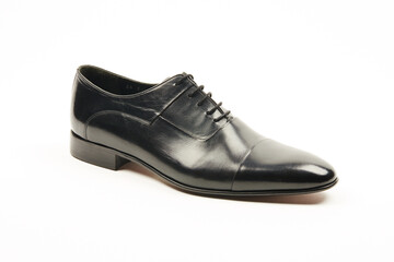 Casual, sports, leather mens shoes on an isolated background. Italian mens shoes.