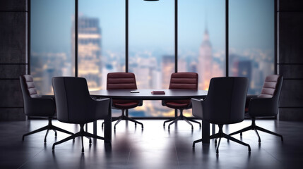 3d rendering empty conference room or office space with table 