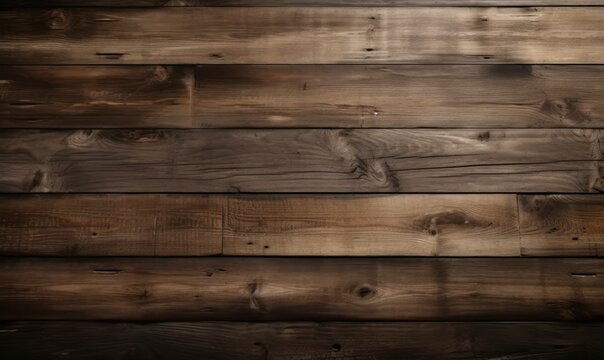 Dark brown wooden plank background, wallpaper. Old grunge dark textured wooden 