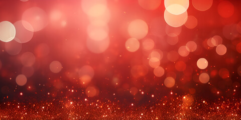 Christmas xmas background red abstract valentine, Red glitter bokeh vintage lights, Happy holiday new year, defocused, Christmas lights defocused background, generative Ai  - Powered by Adobe