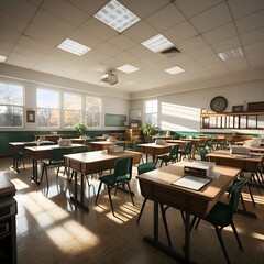 Fototapeta na wymiar Classroom interior design