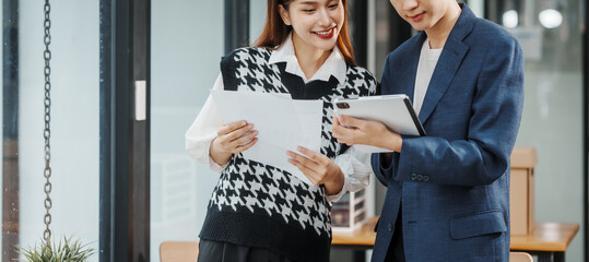 Friends of Asian MBA student researching data of thesis project, education online college courses, accredited degree programs, english chinese languages classroom, affordable regionally accredited