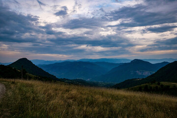 mountains in the morning