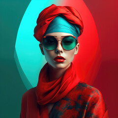 Stylish fashion artistic portrait of a woman with makeup. 
