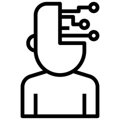CYBERNETICS line icon,linear,outline,graphic,illustration