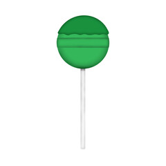 Green Lollipop Isolated on White