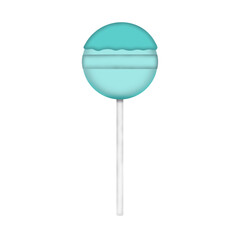 Blue Lollipop Isolated on White