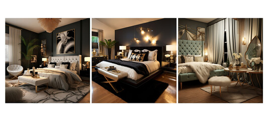 opulent hollywood glam guest room interior design
