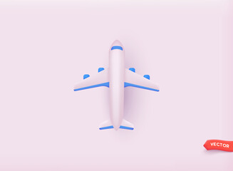 Vector airplane icon. 3D Vector Illustrations.