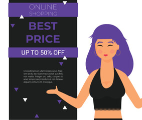 Online shopping salesman flat vector image
