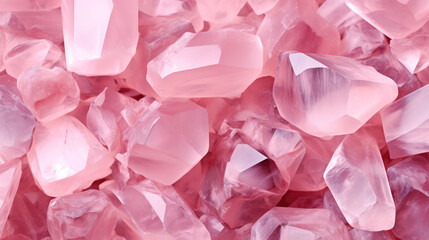 Rose quartz pink crystal rocks realistic hyper