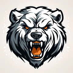 Mascot logo of bear face-melting style