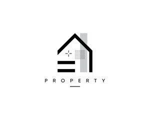 House logo. Real estate logo. Design for house, property, real estate, architecture, structure, interior and exterior decoration.
