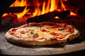 Foto op Plexiglas Fresh Baked Pizza: Irresistible Italian Delight © Francesco