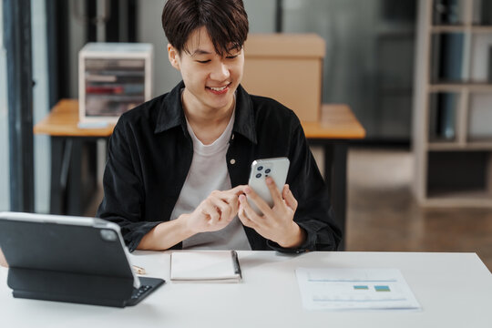 Asian university student distance learning online classroom MBA in tablet pc Management, Education Abroad, flexible, intensive, competitive one year program that develops foundational business skills