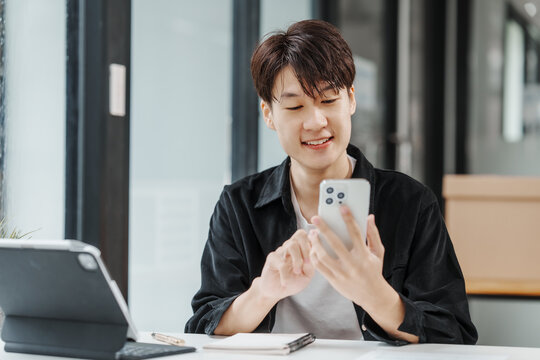 Asian university student distance learning online classroom MBA in tablet pc Management, Education Abroad, flexible, intensive, competitive one year program that develops foundational business skills