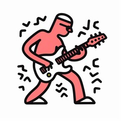 Fototapeta na wymiar Doodle of man playing the guitar. Beautiful illustration picture. Generative AI