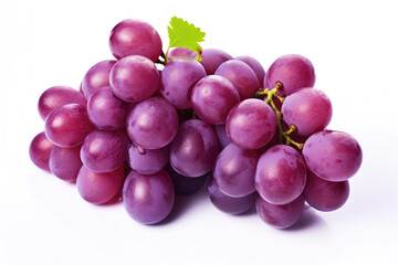 Purple Grapes Closeup On White Background - obrazy, fototapety, plakaty