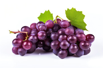Fototapeta premium Purple Grapes Closeup On White Background