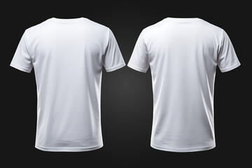 Plain white t-shirt front and back - obrazy, fototapety, plakaty