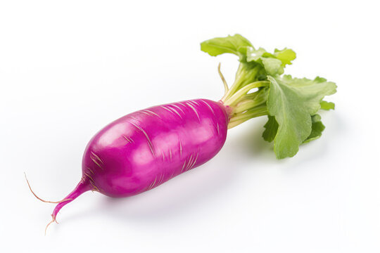 Purple Radish Closeup On White Background