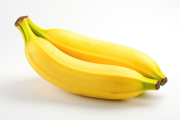 Yellow Banana Closeup On White Background