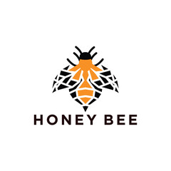 bee logo line art outline vector illustration