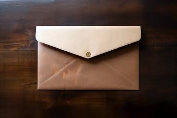 An Old Paper Envelope On Wooden Table
