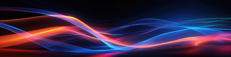 Dynamic Neon Lines On Dark Futuristic Background