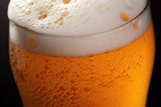 Closeup Of Beer Glass With Foam