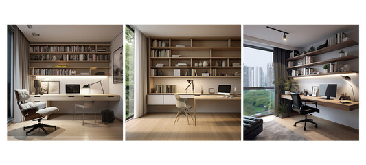 apartment minimalist study room interior design