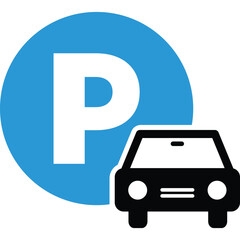 parking area for automobile in the public, parking lot sign